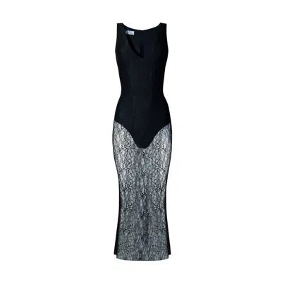 Vestiaire D'un Oiseau Libre Women's Black Lace Midi Dress