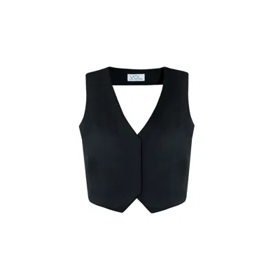 VESTIAIRE D'UN OISEAU LIBRE WOMEN'S BLACK OPEN-BACK VEST