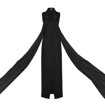 Vestiaire D'un Oiseau Libre Women's Black Sheer Scarf Dress