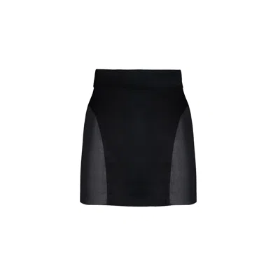 VESTIAIRE D'UN OISEAU LIBRE WOMEN'S BLACK SHEER SIDE SKIRT