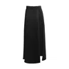 Vestiaire D'un Oiseau Libre Women's Black Slit Midi Skirt In Blue
