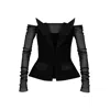 Vestiaire D'un Oiseau Libre Women's Black Tuxedo Corset Top In Black