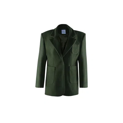 Vestiaire D'un Oiseau Libre Women's Green Kaki Cashmere Oversized Jacket