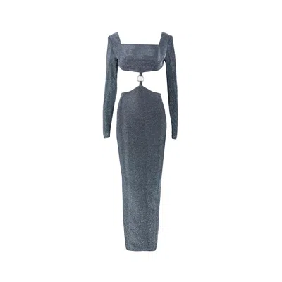 Vestiaire D'un Oiseau Libre Women's Grey Cut-out Lurex Dress