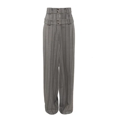 Vestiaire D'un Oiseau Libre Women's Grey Double Waisted Trousers In Gray