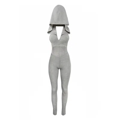 Vestiaire D'un Oiseau Libre Women's Grey Jersey Hooded Jumpsuit In Gray