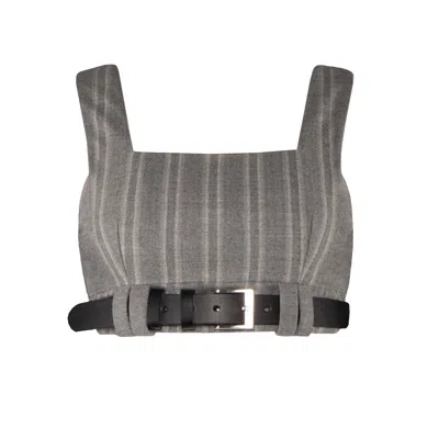 Vestiaire D'un Oiseau Libre Women's Grey Stripes Wool Top