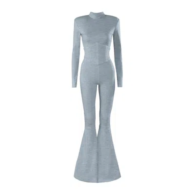 Vestiaire D'un Oiseau Libre Women's Grey Wool Jersey Jumpsuit
