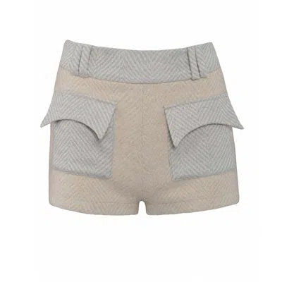 Vestiaire D'un Oiseau Libre Women's Neutrals Alpaca Wool Shorts In Beige/gray