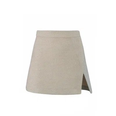 Vestiaire D'un Oiseau Libre Women's Neutrals Alpaca Wool Skirt In Beige/gray