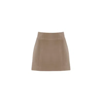 VESTIAIRE D'UN OISEAU LIBRE WOMEN'S NEUTRALS BEIGE CASHMERE MINI SKIRT
