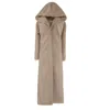 Vestiaire D'un Oiseau Libre Women's Neutrals Suede Maxi Coat In Black