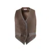 Vestiaire D'un Oiseau Libre Women's Neutrals Wool Vest In Brown/gray