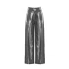 VESTIAIRE D'UN OISEAU LIBRE WOMEN'S SILVER METALLIC HIGH-WAISTED TROUSERS