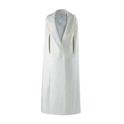 VESTIAIRE D'UN OISEAU LIBRE WOMEN'S WHITE CASHMERE BLEND CAPE