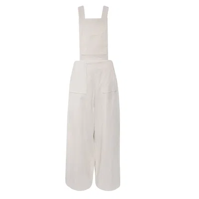 Vestiaire D'un Oiseau Libre Women's White Corduroy Dungarees