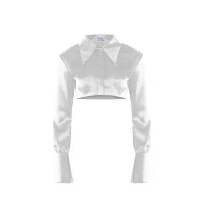 Vestiaire D'un Oiseau Libre Women's White Cropped Silk Shirt