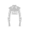 Vestiaire D'un Oiseau Libre Cropped Silk Shirt In White