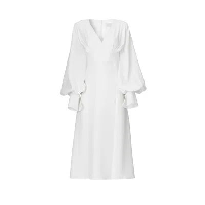 Vestiaire D'un Oiseau Libre Women's White Front Slit Midi Dress