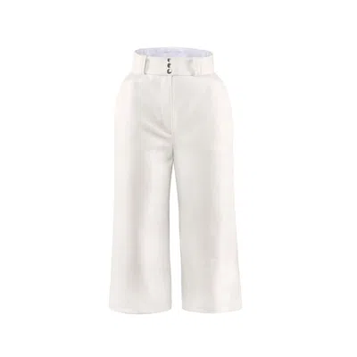Vestiaire D'un Oiseau Libre Women's White Ice Leather Trousers In Yellow