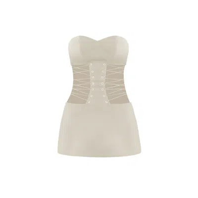 Vestiaire D'un Oiseau Libre Women's White Lace-up Mini Dress