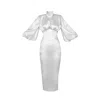 Vestiaire D'un Oiseau Libre Women's White Midi Corset Silk Dress In White