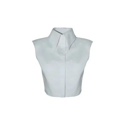 VESTIAIRE D'UN OISEAU LIBRE WOMEN'S WHITE OPEN-BACK CROPPED SHIRT