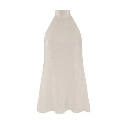 Vestiaire D'un Oiseau Libre Women's White Open Back Sequins Dress
