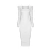 Vestiaire D'un Oiseau Libre Women's White Padded Shoulders Midi Dress In White