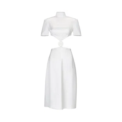 Vestiaire D'un Oiseau Libre Women's White Paloma Blanca Silk Dress