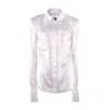 Vestiaire D'un Oiseau Libre Women's White Silver Button Silk Shirt In White