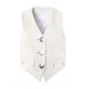 Vestiaire D'un Oiseau Libre Women's White Silver Buttons Leather Vest In White