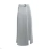 Vestiaire D'un Oiseau Libre Women's White Slit Midi Dress In Gray