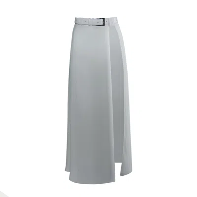 Vestiaire D'un Oiseau Libre Women's White Slit Midi Dress In Gray