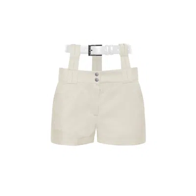 Vestiaire D'un Oiseau Libre Women's White Suspended Waistband Shorts