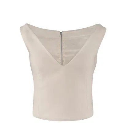 Vestiaire D'un Oiseau Libre Women's White Wool Corset Top