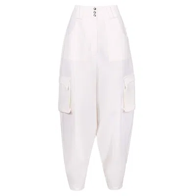 Vestiaire D'un Oiseau Libre Women's White Wool Pocket Trousers
