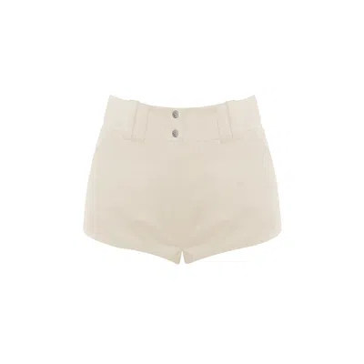 VESTIAIRE D'UN OISEAU LIBRE WOMEN'S WHITE WOOL SHORT SHORTS