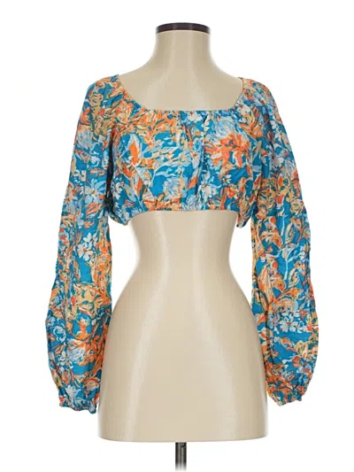 Pre-owned Vestique 3/4 Sleeve Blouse In Blue