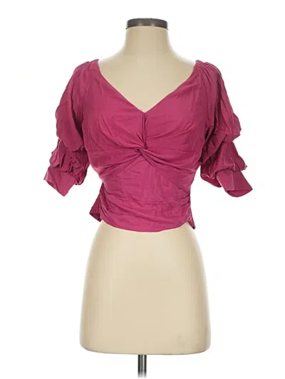 Pre-owned Vestique 3/4 Sleeve Blouse In Burgundy