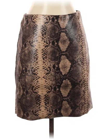 Pre-owned Vestique Faux Leather Skirt In Brown