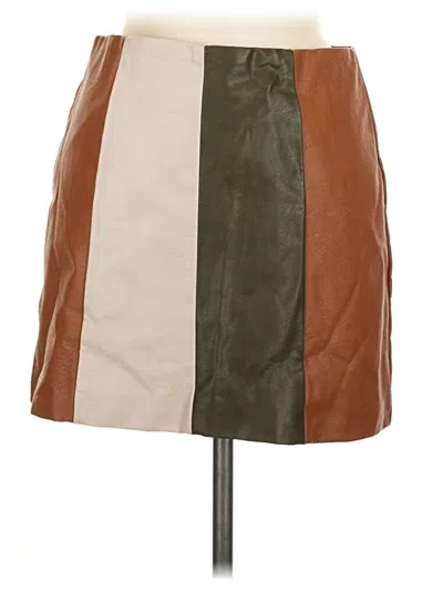 Pre-owned Vestique Faux Leather Skirt In Brown