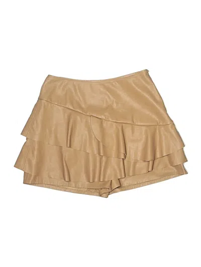 Pre-owned Vestique Faux Leather Skirt In Brown