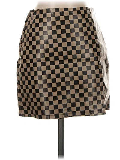 Pre-owned Vestique Faux Leather Skirt In Brown