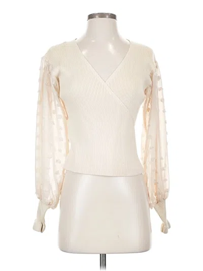 Pre-owned Vestique Long Sleeve Blouse In Ivory
