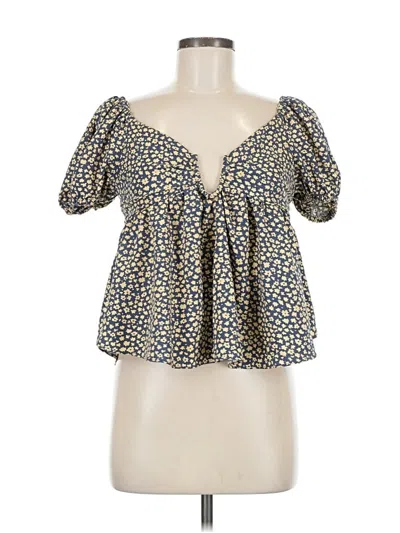 Pre-owned Vestique Short Sleeve Blouse In Blue