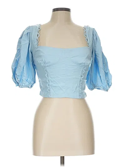 Pre-owned Vestique Short Sleeve Blouse In Blue