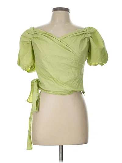 Pre-owned Vestique Short Sleeve Blouse In Green