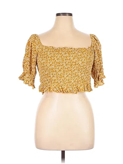 Pre-owned Vestique Short Sleeve Blouse In Yellow