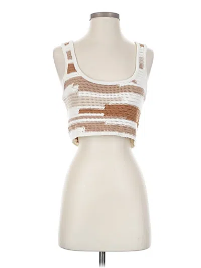 Pre-owned Vestique Sleeveless Top Brown Square Neckline Tops